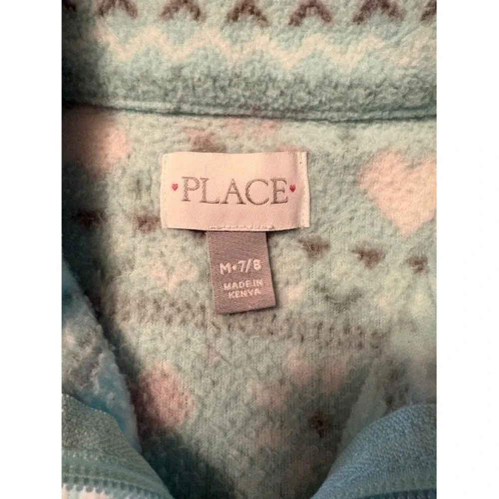 Childrens Place girls fleece pullover, 1/4 zip size 7/8, EUC